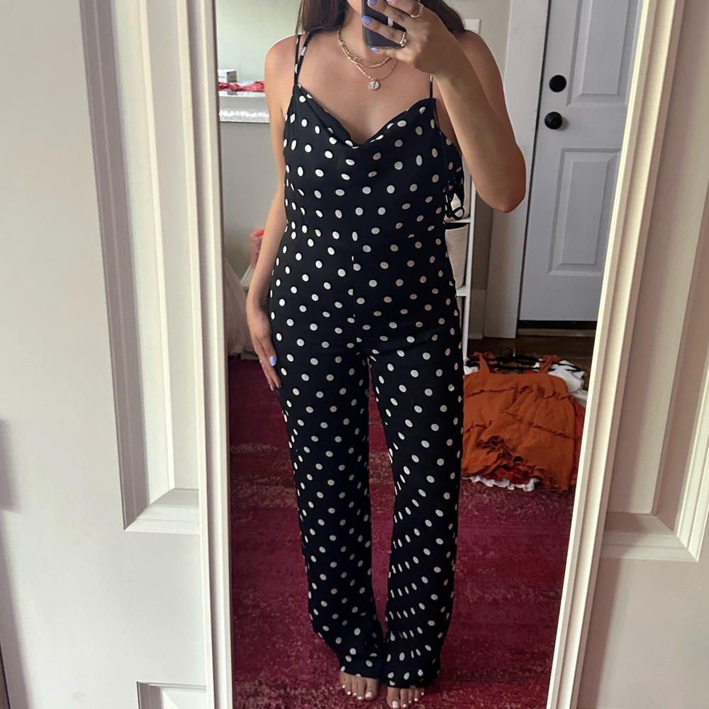 Lovers & Friends Black and White Polka Dot Jumpsuit WITH TAGS